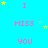 A bright cyan background features repeated pink text reading "MISS YOU" and "I" with scattered yellow and light blue stars.
