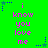 Green background with pink text reading 'i know you love me' and blue star-shaped pixel art elements scattered across the image.