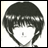 Pixelated grayscale image of a character with short dark hair and bangs, alongside text reading 'AnimeIM' and 'com' on a black background.