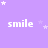 Purple background with white stars and repeated 'smile' text in a pattern