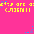 Pixelated text repeats 'cutts are cutts' and 'CUTIER!!!!!' on a bright pink background with scattered blue stars.