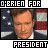 identical pixelated images showing a person in a dark suit against an American flag background, with text overlays reading 'PRESIDENT O'BRIEN FOR' and 'O'BRIEN FOR' in pixelated font