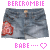 denim shorts with red patches and pink text variations above each, displayed in a static layout