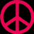 Six peace sign icons arranged in a , each with distinct color schemes and textures on solid backgrounds
