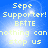 Blue background with light blue gradient and white glow effects, displaying pixelated text in yellow-green font across four quadrants.