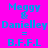 Pixelated text on bright pink background shows 'Meggy & Danielley = B.F.F.L' with black bars covering parts of the text in different frames.