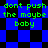 Green pixelated text 'dont push the maybe baby' repeats on blue and black checkered backgrounds with diamond patterns.