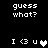 Pixelated text and heart symbols on black background with animated heart color changes.