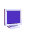 Animated contact sheet showing yellow envelope moving toward and interacting with purple computer monitors, transitioning to @ symbols on screens.