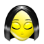 Yellow emoji face with closed eyes and black bob hair, four variations with different 'Z' symbols near the head.