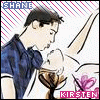 Two cartoon-style figures in close proximity, one with dark hair and blue clothing holding a wine glass, the other with light hair and pink accents.