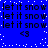 Blue background with repeated black text 'let it snow' and '<3' symbols, white pixelated dots scattered across the image.