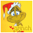 Pixelated Grinch character in Santa hat with yellow background, red heart symbol, and 'grinch' text below.