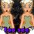 Animated pixel art of a character with short blonde hair and blue eyes in a green dress, showing facial expression changes across frames.