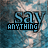 A vertical of identical blue-toned images with 'say ANYTHING' text, each showing a color-shifting effect on the word 'ANYTHING'