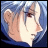 Pixelated anime-style profile of a character with light blue hair and brown eyes against a blue background, with text reading 'AnimeIM' and 'com' on a black background.