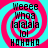 Four identical display a cyan and pink spiral background with black text reading Weee, Whoa, lalalala, lol, HOHOHO