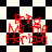 Red text reading 'Bring Me The Horizon' overlaid on a black-and-white checkered background with pixelated distortion.