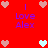 Red background with repeated 'I Love Alex' text and heart symbols in pink, light blue, and purple hues.