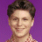 A 48x48 pixel animated contact sheet showing two frames: a person with short brown hair against purple background on left, and red house icon with "ARRESTED DEVELOPMENT" text above it on right.