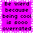 A static pixel art image with a bright purple background, white and pink border pattern, and black text repeating 'Be wierd because being cool is sooo overrated' in four quadrants.