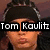 six showing a person in a black beanie with white stripes, each with different overlaid text in various fonts and colors