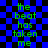 Green text reading 'the beat has taken me' on a blue and black checkered background with visible pixelation and distortion effects.