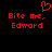 Red pixelated text and heart symbol on black background, two identical static frames side-by-side.