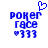 Blue pixelated text 'POKER RACE' with '333' and heart symbols, one version featuring a heart above the text.