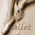 A four- shows a ballet dancer's foot, a pink background with text, a full dancer, and a blank space