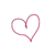 A static image showing a pink outlined heart on white background with two black horizontal bars below it, next to a partial view of an orange 'RENT' sign.