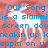 Pixelated blue text on a reddish-brown background with white deer silhouettes, featuring partial song lyrics and attribution.