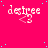 A static image with a bright pink background, scattered light blue dots, and repeated white text 'destrue' with a small arrow symbol below each instance.