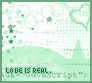 A static digital image with a light green and white color scheme featuring repeated text, geometric patterns, and small decorative elements.