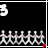 Animated icon with white text and repeating figures on black background, showing sequential changes in text content.