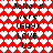 Red and white heart-patterned background with black text reading "Jokers were (GAY) LOVE US" in two identical vertical