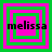Four identical square arranged in a , each containing a name in black text over layered green and pink squares