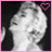 Pixelated grayscale portrait of a woman with closed eyes, framed by pink border and small pink heart symbol in top-right corner.