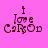 Pixelated text on a pink background reads "I love C9H13O" with dark brown letters and subtle animation changes.