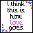 A 5x5 contact sheet of animated frames showing a text-based icon with changing 'yes' and 'no' checkboxes, featuring the phrase "I think this is how love goes" in pixelated font with pink accent color.