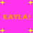 Pixelated text "KAYLA! KAYLA!" and "KAYLA! :KAYLA!" on bright pink background with yellow stars.