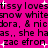 A static image with a bright pink background displays repeated text in black pixelated font, interspersed with white star-like sparkles.
