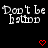 Black background displays repeated white text "Don't be hatin" with red heart and arrow symbols in a pattern, partially cropped at bottom right