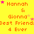 Yellow background with orange text reading 'Hannah & Gionna Best Friend 4 Ever' repeated in a , pink and yellow stars scattered throughout