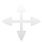 White four-directional arrow icon on solid gray background, rendered in pixelated style with no visible text or additional elements.