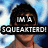 A pixelated image with two text overlays: 'I'M A SQUEAKTERD!' and 'and ugly!', featuring a person in the background.