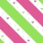 A static pixelated image with diagonal stripes of bright green and magenta on a white background, scattered with small pixel clusters in matching colors.