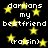 Black background with yellow stars and repeated white text reading 'darrians my bestfriend (raisin)' in a pattern