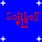 Blue background with white stars and red pixelated text reading "Softball" in four quadrants, each containing a small icon of a softball bat.