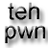 Two side-by-side pixelated text displays showing "teh" above "pvvn" with inverted color schemes, one light-on-dark and the other dark-on-light.